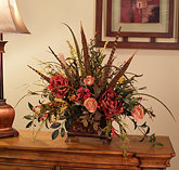 Wildflowers with Pheasant Feathers
